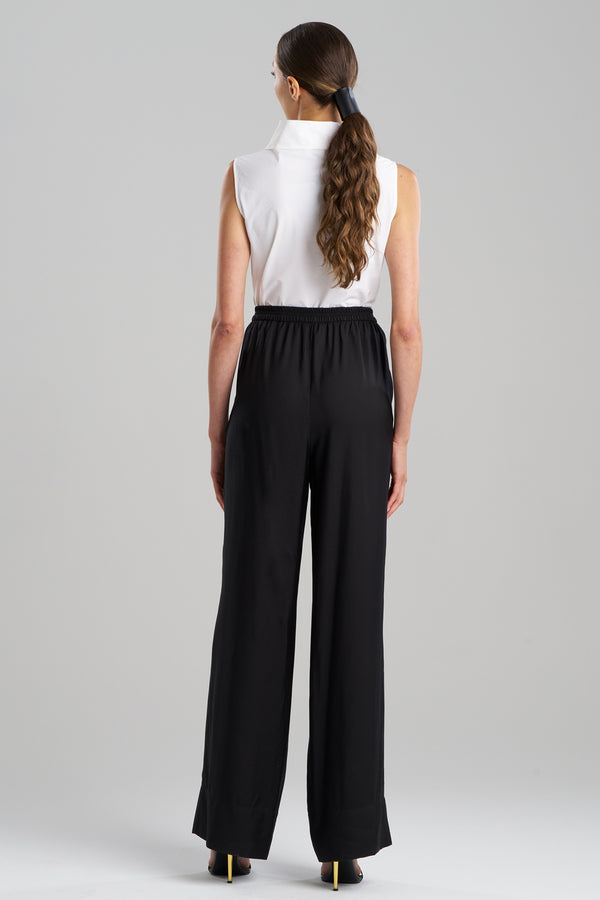 Natori Cotton Silk Twill Trousers Black