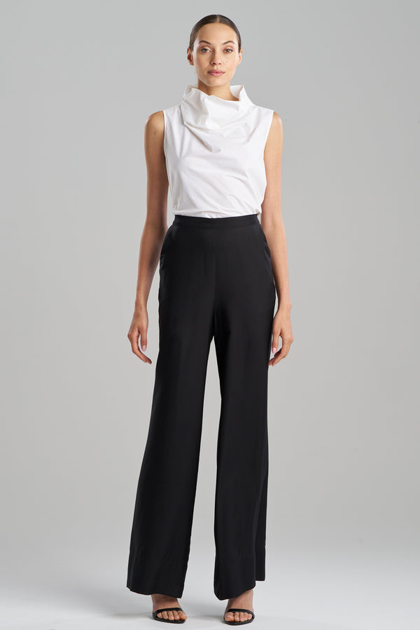 natori Cotton Silk Twill Trousers Black