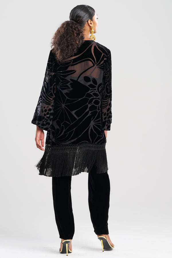 Natori Couture Burnout Velvet Tunic Black
