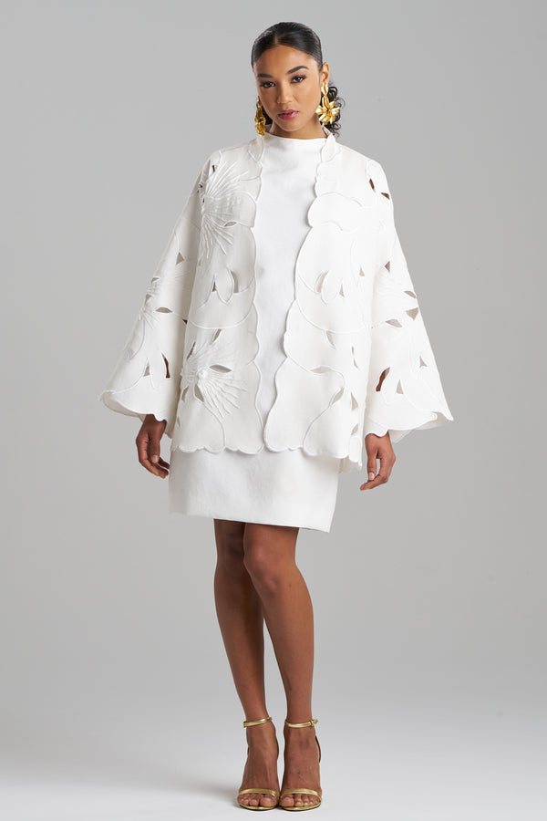 Natori Couture Canvas Embellished Jacket White