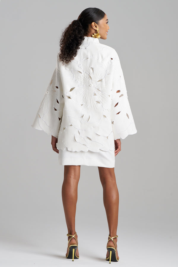 Natori Couture Canvas Embellished Jacket White
