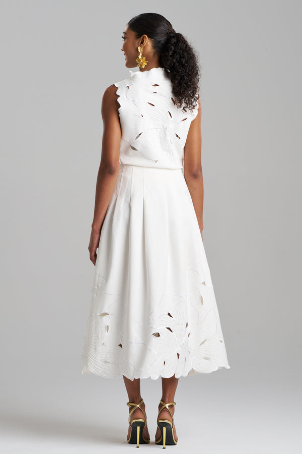 Natori Couture Canvas Embellished Skirt White