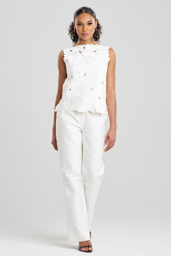 Natori Couture Canvas Embellished Top White
