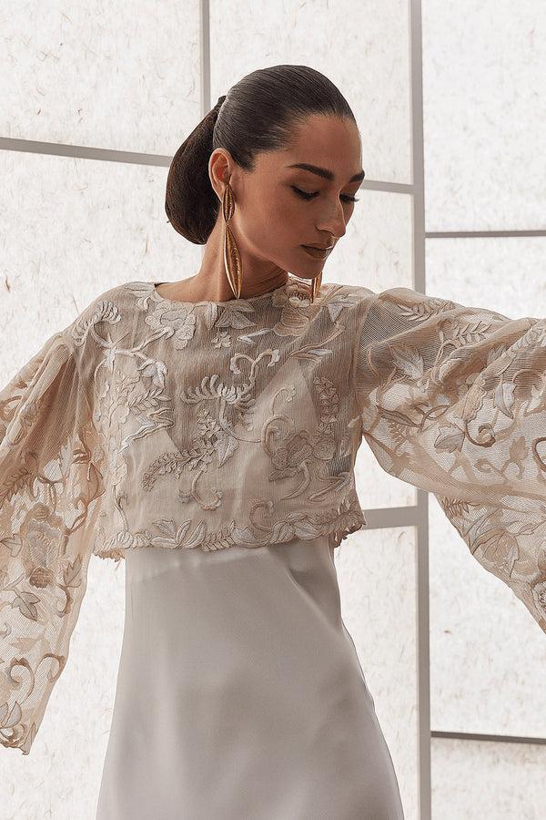 Natori Couture Piña Embroidered Top Natural