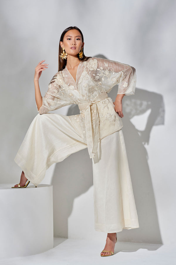 natori Couture Piña Palazzo Pants Natural