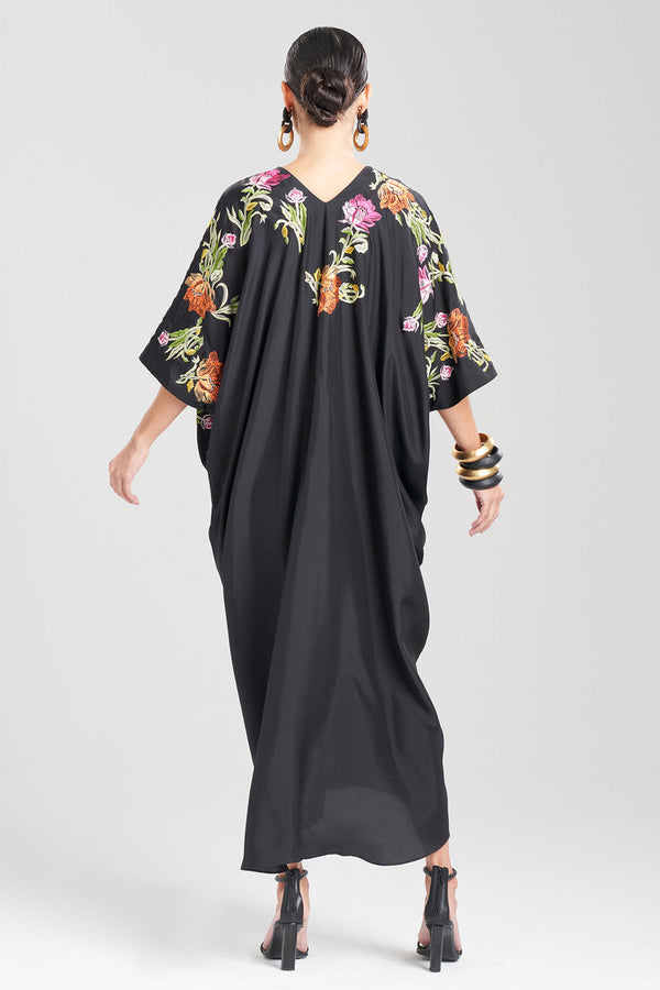 Natori Couture Shinjo Embroidered Caftan Black