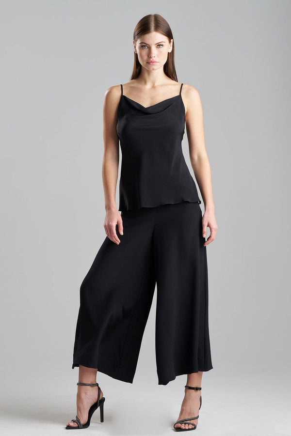 natori Couture Silk Crepe Cowl Cami Black