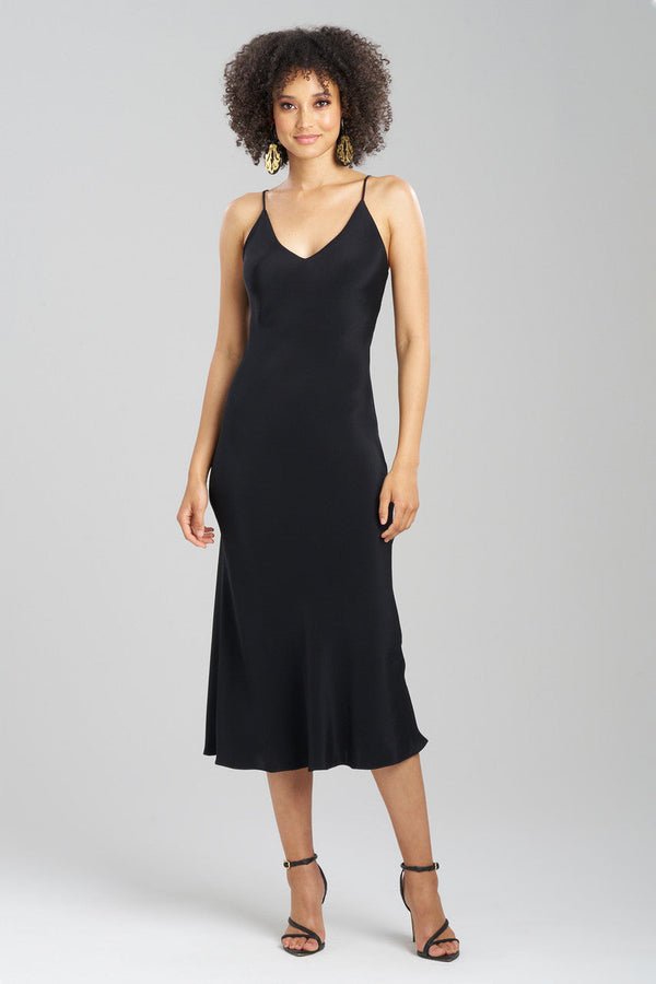 natori Couture Silk Crepe Gown Black