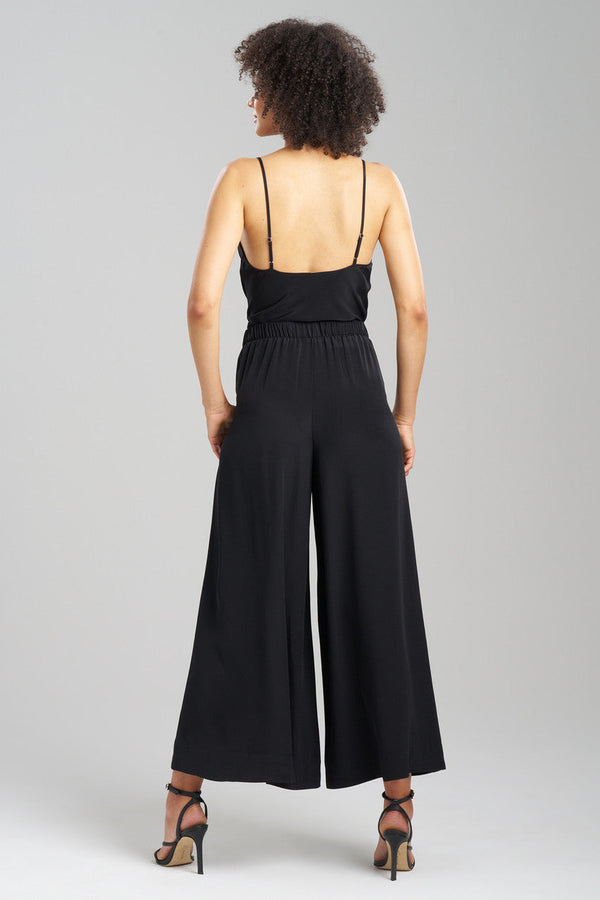Natori Couture Silk Crepe Palazzo Pants Black