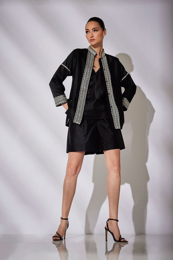 Natori Couture Silk Dupioni Cami Black