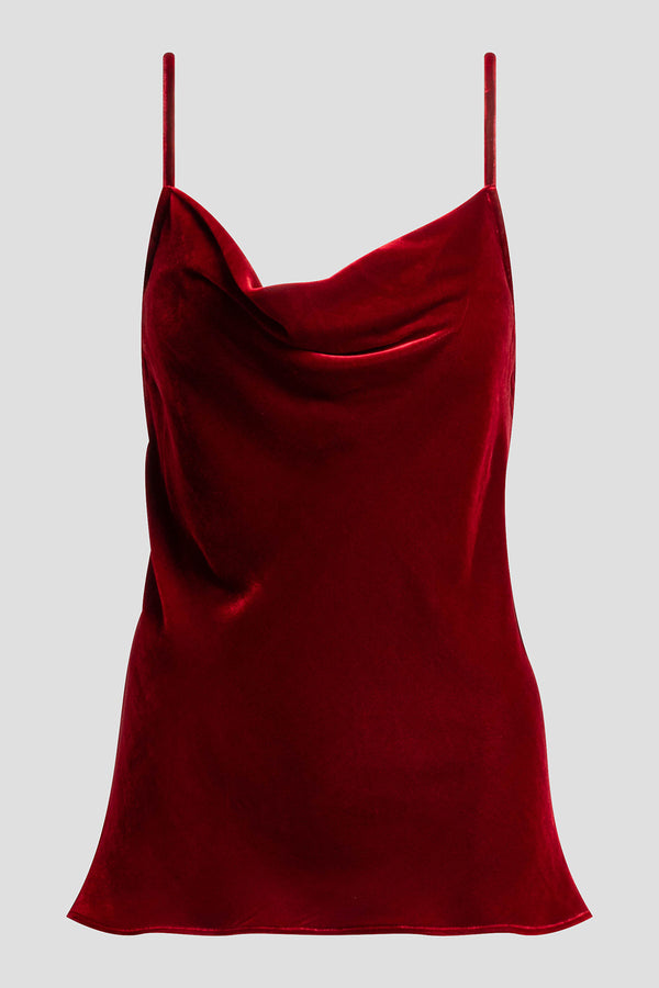 Natori Couture Velvet Silk Cami Red Garnet