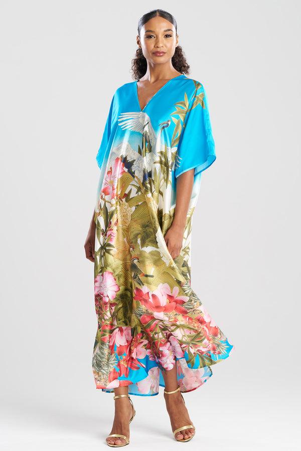 natori Crane Caftan Multi