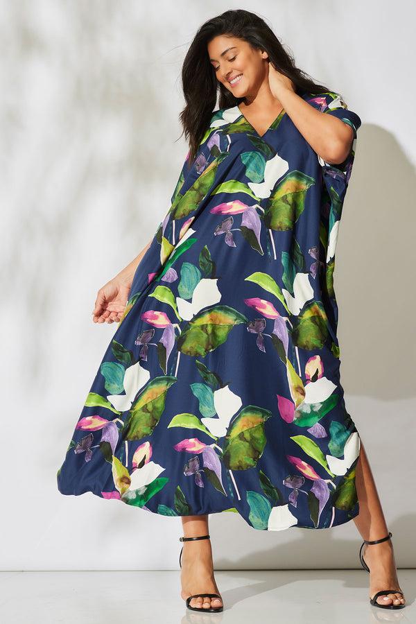 natori Daido Caftan Navy