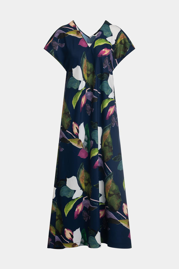 Natori Daido Short Sleeve Caftan Navy