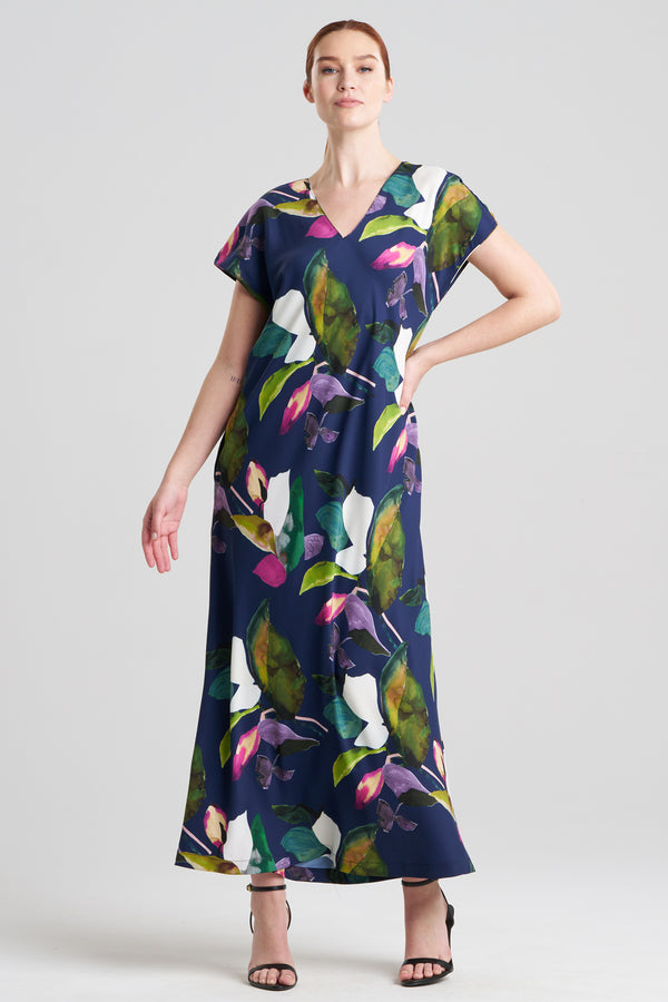 natori Daido Short Sleeve Caftan Navy