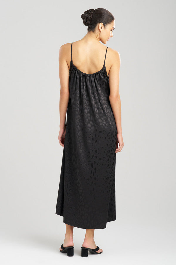 Natori Decadence Tie Front Slip Dress Black