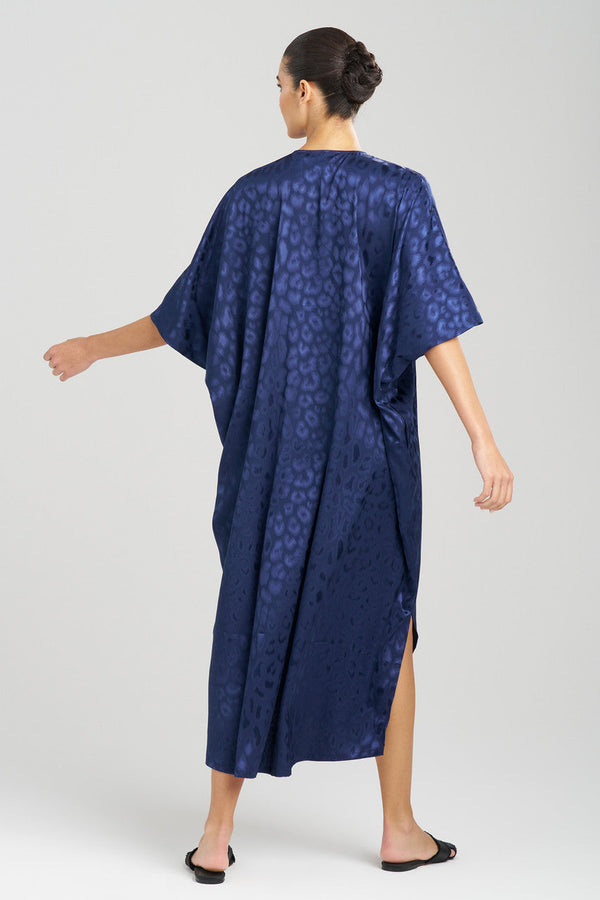 Natori Decadence Zip Caftan Midnight Navy