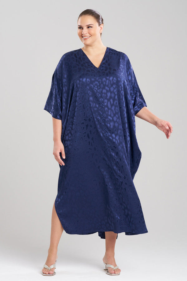 Natori Decadence Zip Caftan Midnight Navy