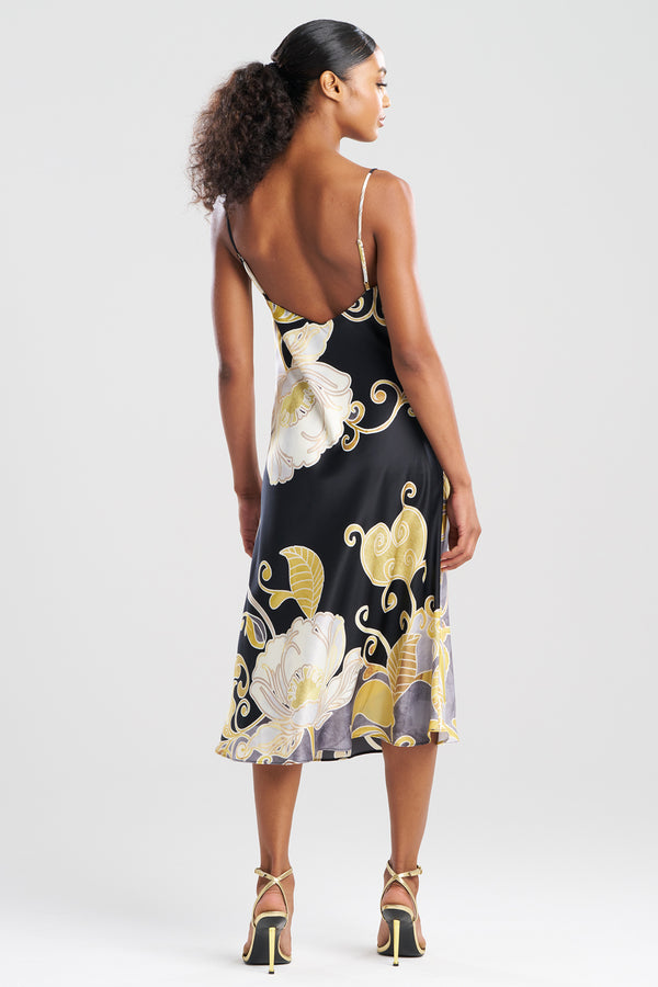 Natori Deco Printed Charmeuse Slip Black/Gold
