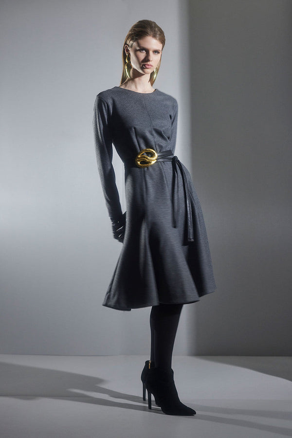 natori Double Jersey Midi Dress Charcoal