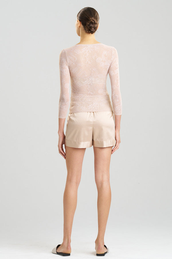 Natori Dragon Lace Long Sleeve Top Café