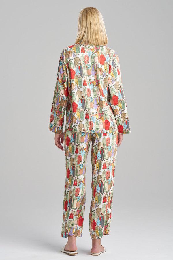 Natori Dynasty Button Front Top Ivory