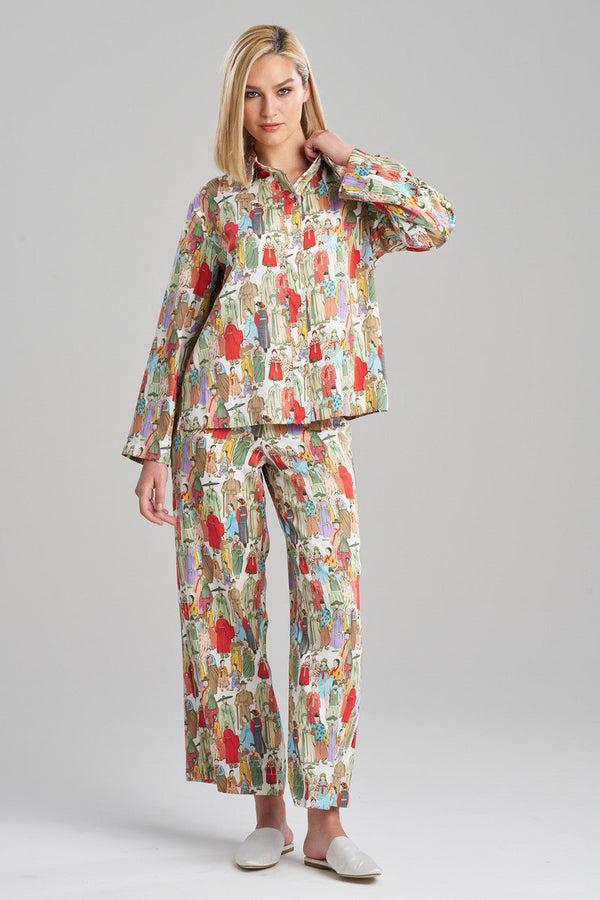 natori Dynasty Button Front Top Ivory