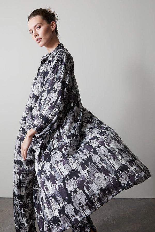 Natori Dynasty Robe Black/Grey