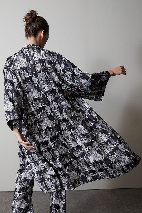 Natori Dynasty Robe Black/Grey