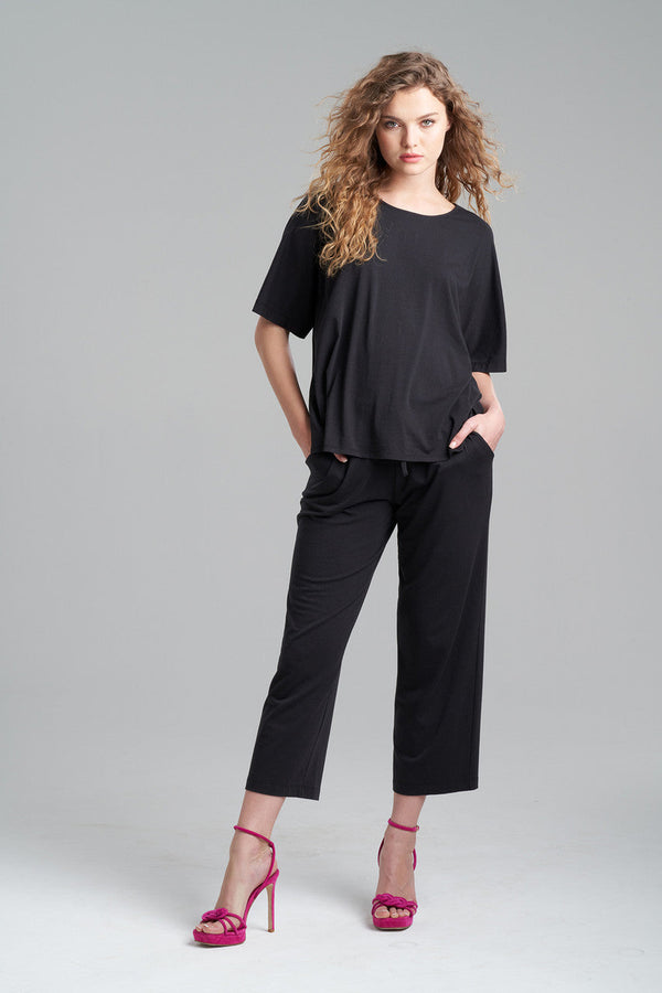 Natori Ease Short Sleeve Top Black