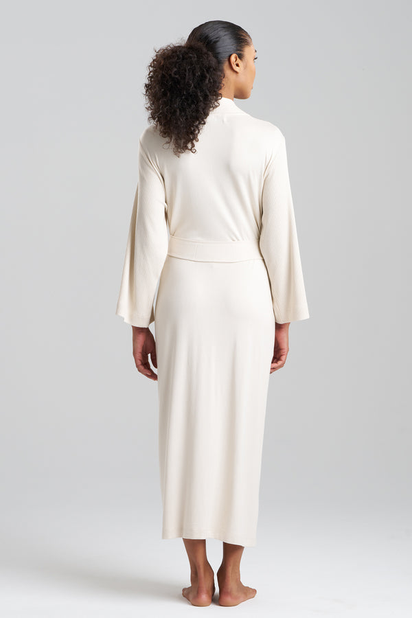 Natori Eden Rib Knit Dream Robe Ecru
