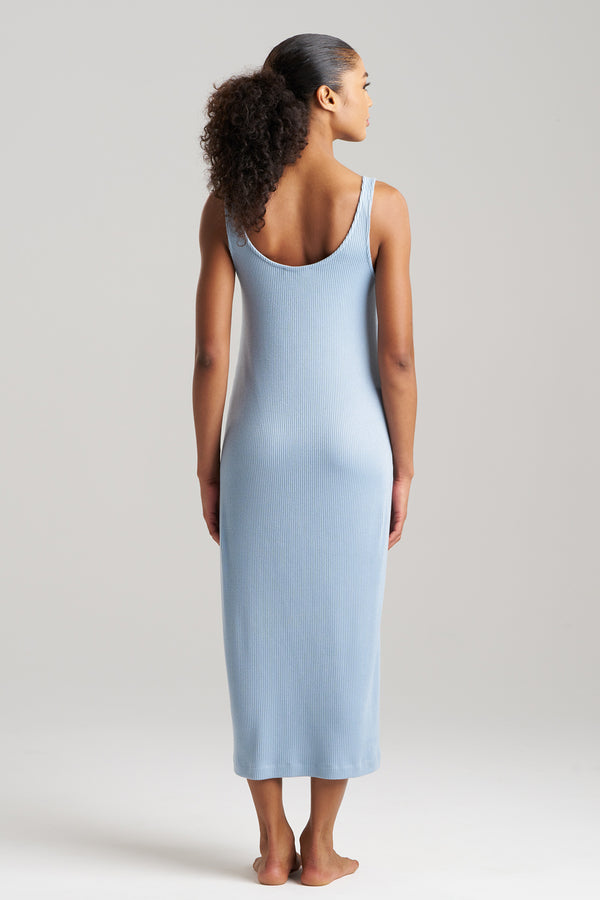 Natori Eden Rib Knit Dream Slip Dress Blue Sky