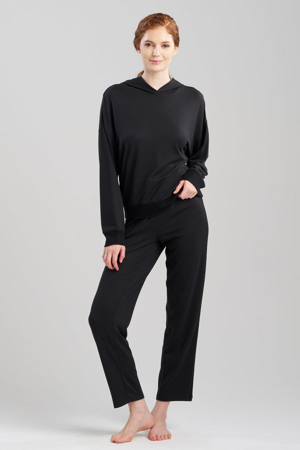 natori Eden Rib Knit Everywhere Hoodie Black