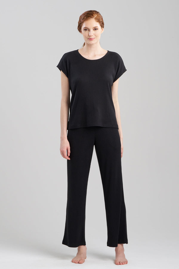 Natori Eden Rib Knit Everywhere Top Black