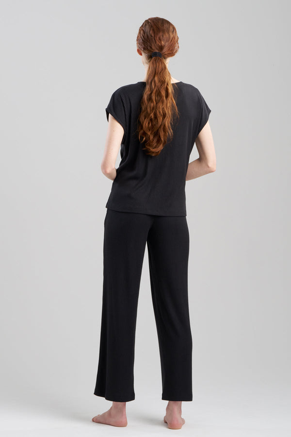 Natori Eden Rib Knit Everywhere Top Black