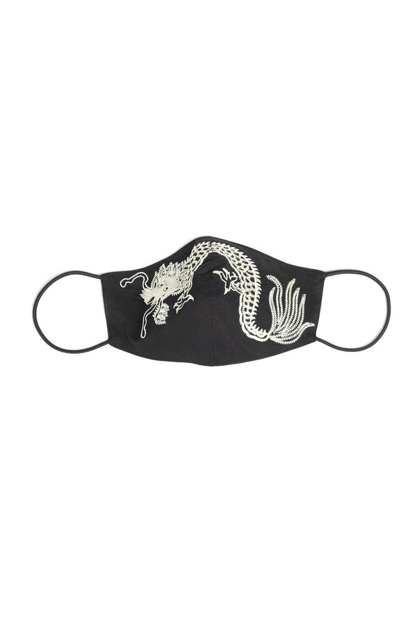 Natori Embroidered Dragon Face Mask Black