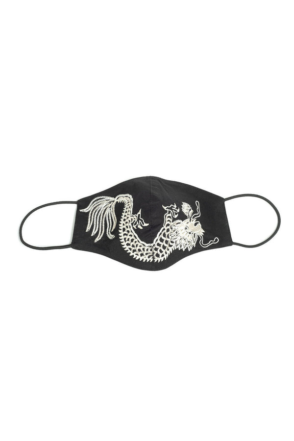 natori Embroidered Dragon Face Mask Black