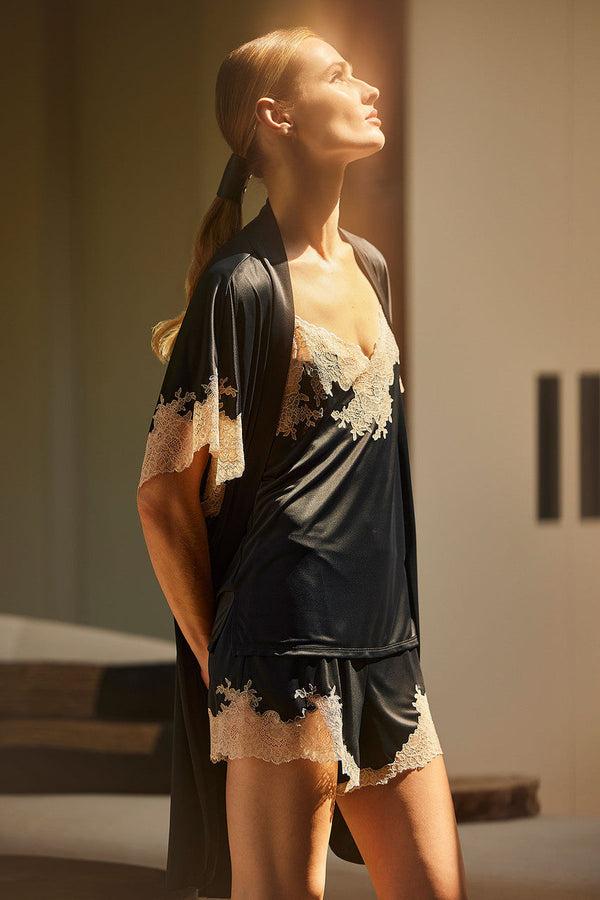 natori Enchant Cami Shorts PJ Black/Café