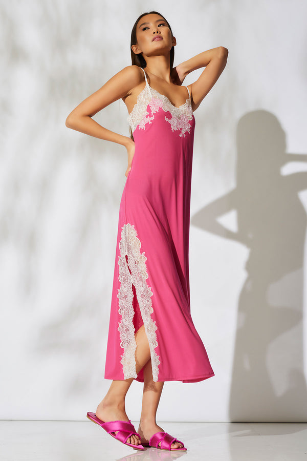 natori Enchant Slip Dress Fuchsia