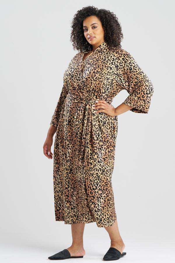 Natori Exotic Animal Cozy Knit Robe Natural