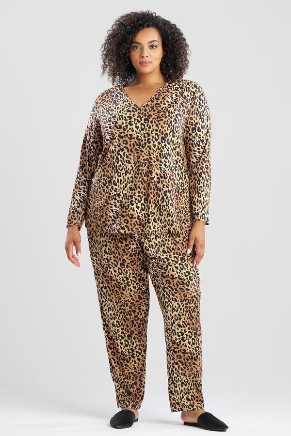 Natori Exotic Animal Cozy Knit V-Neck PJ Natural