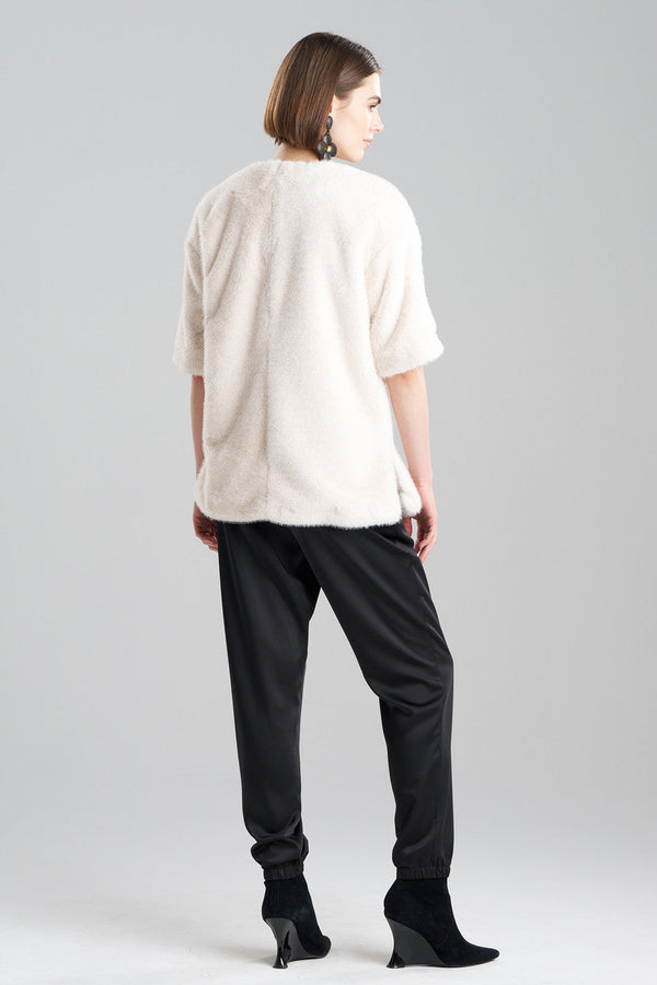 Natori Faux Mink T-Shirt Top White