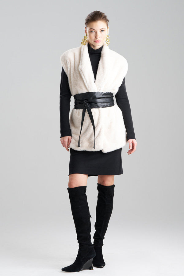 Natori Faux Mink Vest White