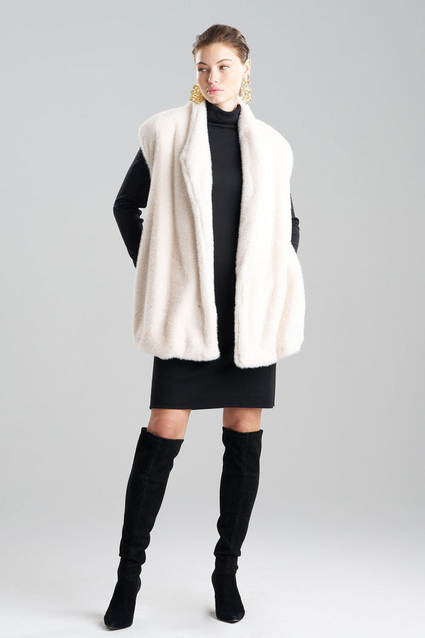 Natori Faux Mink Vest White