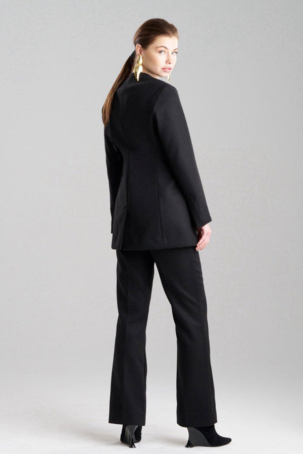 Natori Felt Embroidered Collarless Jacket Black