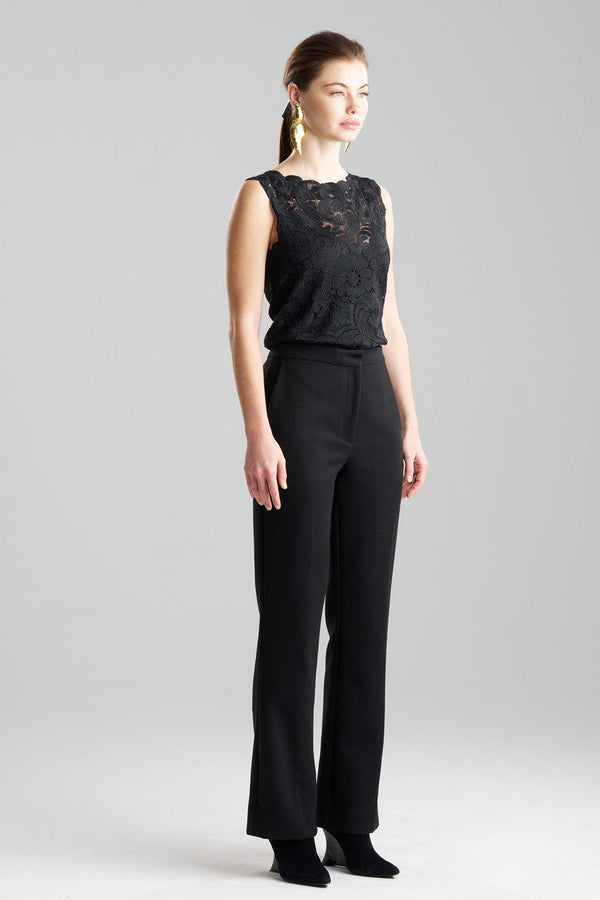 natori Felt Zip Front Trousers Black