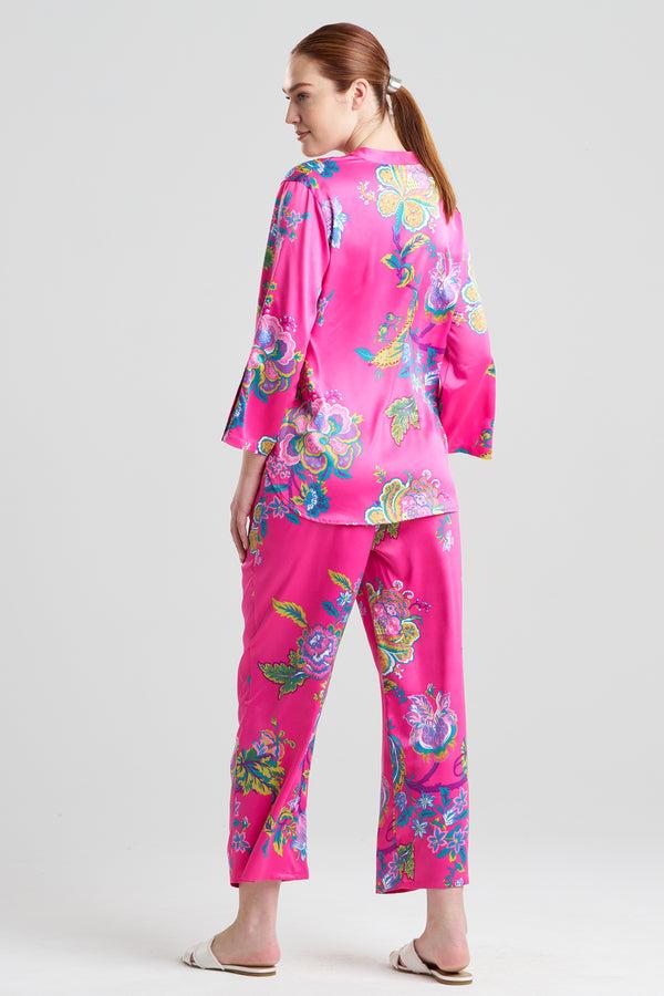 Natori Festival Satin Long Sleeve PJ Fuchsia