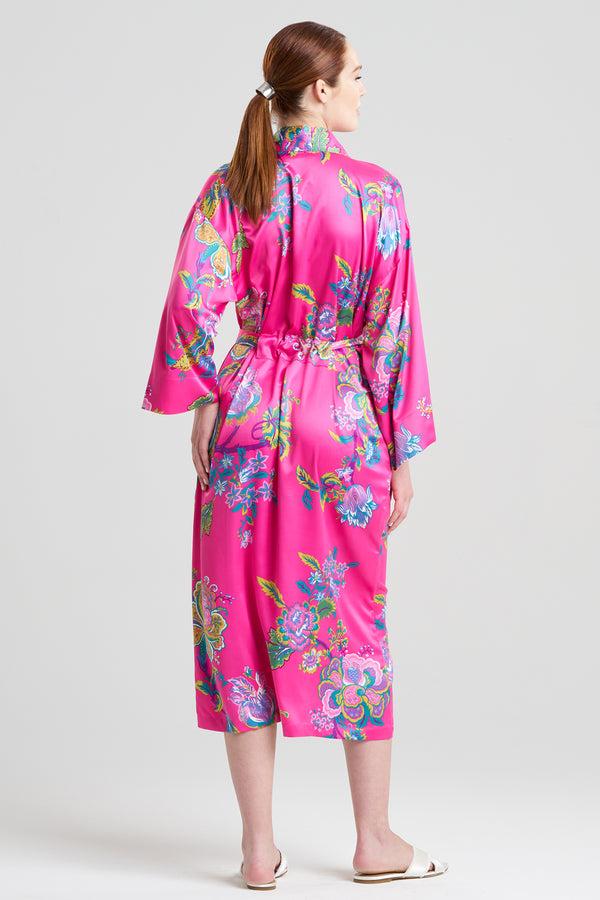 Natori Festival Satin Robe Fuchsia