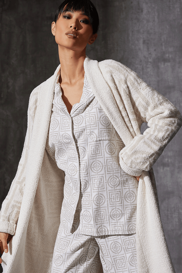 Natori Flannel Infinity Notch PJ Sand Taupe