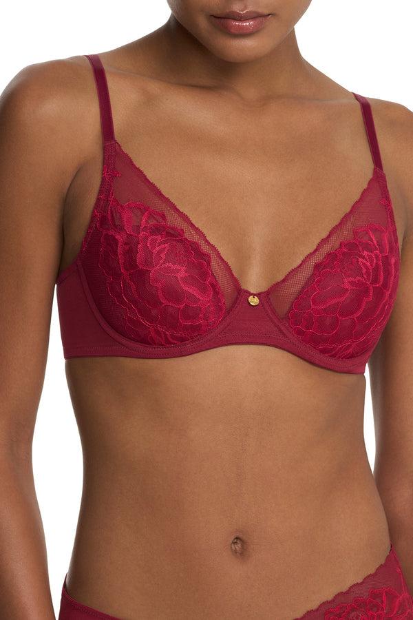 Natori Flora Contour Underwire Bra Dk Red/Bonfire
